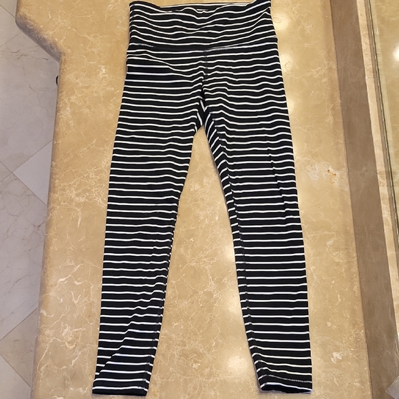 Athleta Black and White Striped Leggings,  XS - Picture 1 of 10
